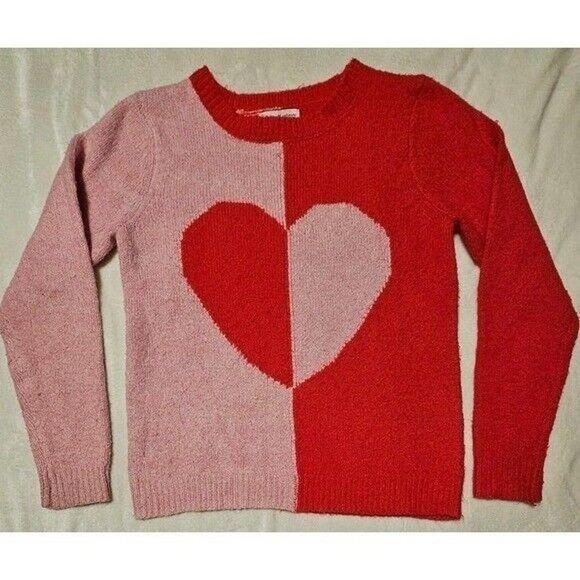 Cupcakes and Cashmere Sweaters - CUPCAKES AND CASHMERE HALF RED AND HALF PINK WITH HEART SHAPE Sweater SIZE S